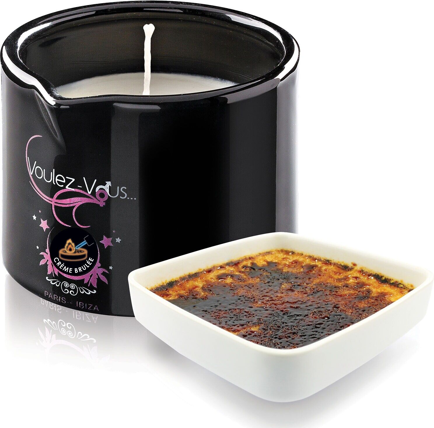 Voulez-Vous... Bougie de Massage Gourmande Crème Brûlée Allume-moi