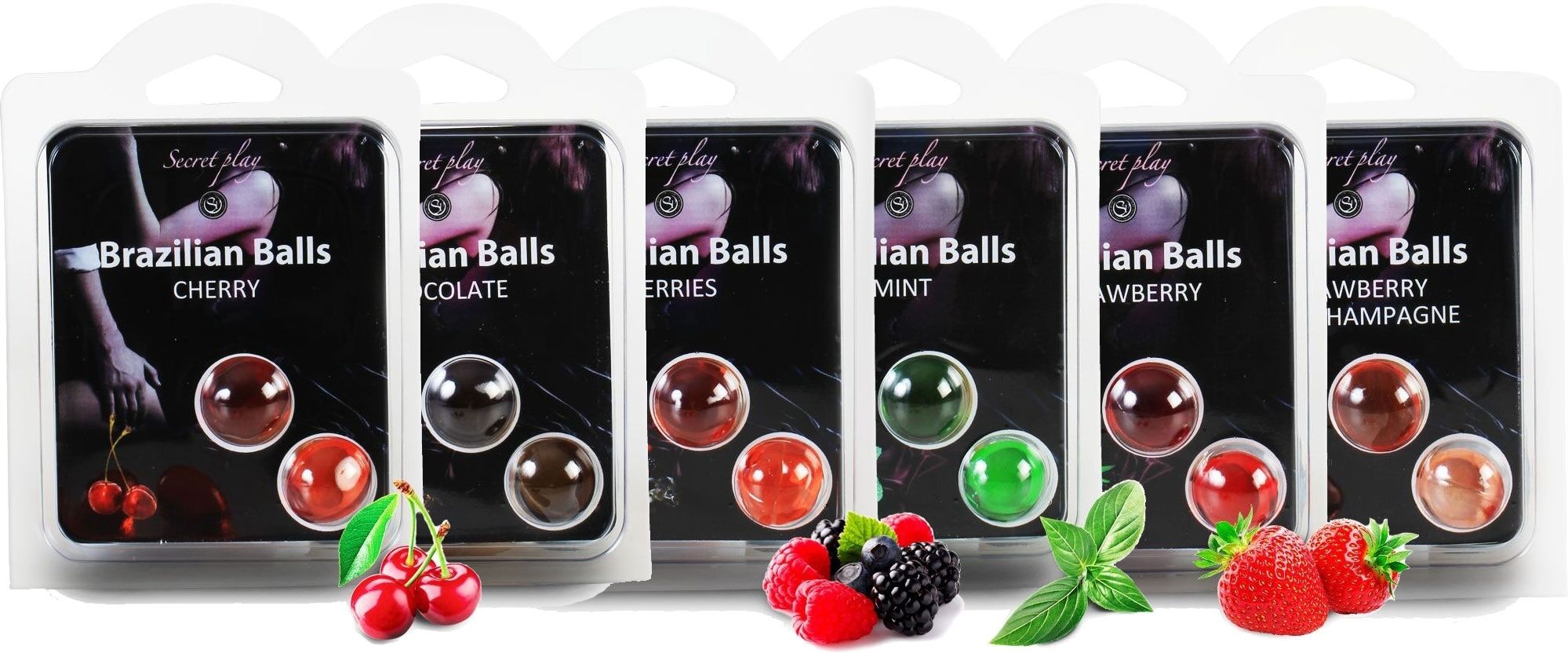 Secret Play Boules de Massage Aromatisées Brazilian Balls x2 - Parfum : Fruit des Bois