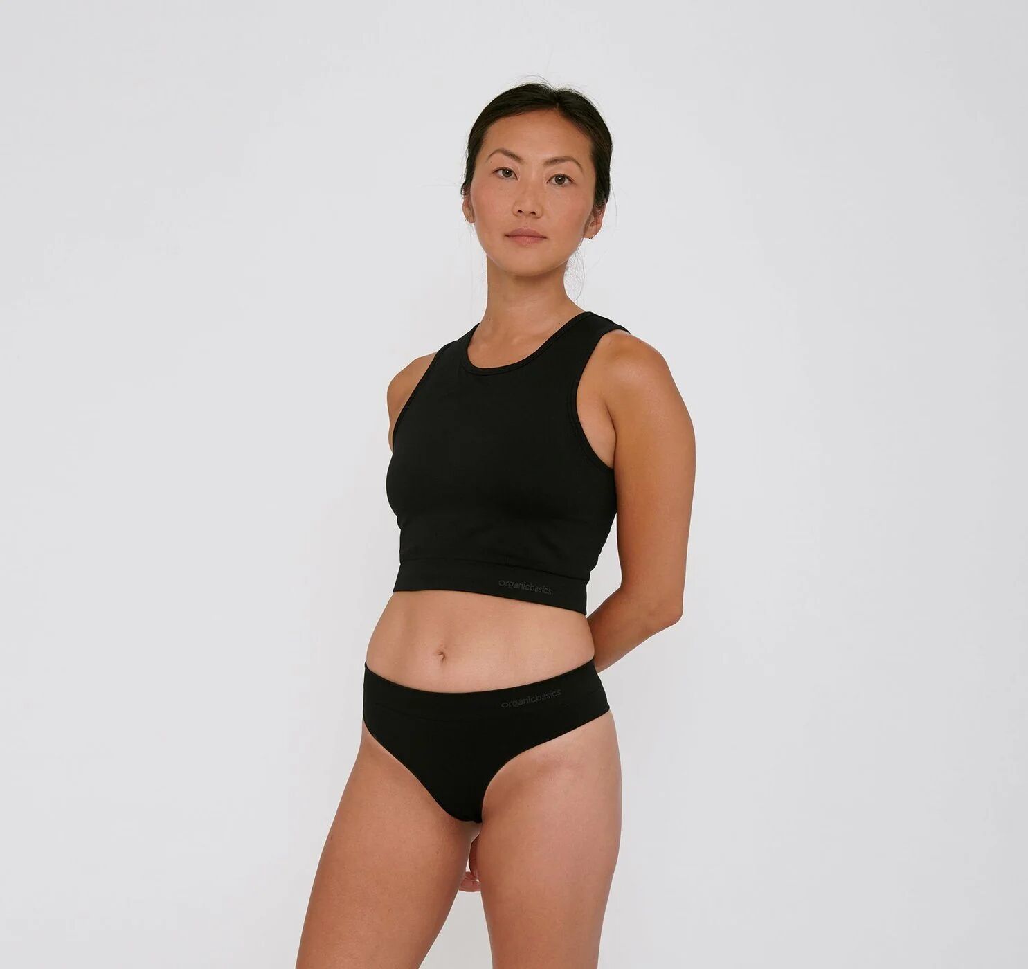 Organic Basics Women's Active Thong - Recycled Nylon, Black / XL-XXL