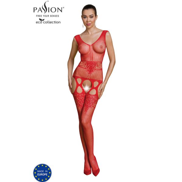 passion woman bodystockings passion - collezione eco bodystocking eco bs014 rosso