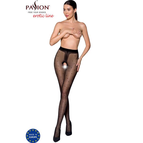 passion woman garter & stock passion - tiopen 018 collant nero 1/2 20 den