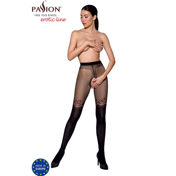 passion woman garter & stock passion - tiopen 012 collant nero 1/2 20/40 den