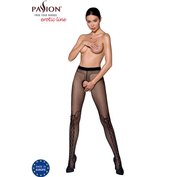 passion woman garter & stock passion - tiopen 009 collant nero 1/2 20 den