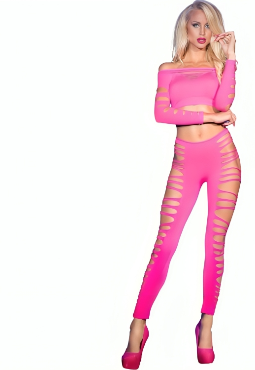 Chilirose Sets Chilirose - Cr 3654 Top E Leggins Rosa S/m