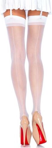 Leg Avenue Transparante nylon jarretel kousen met elegante naad