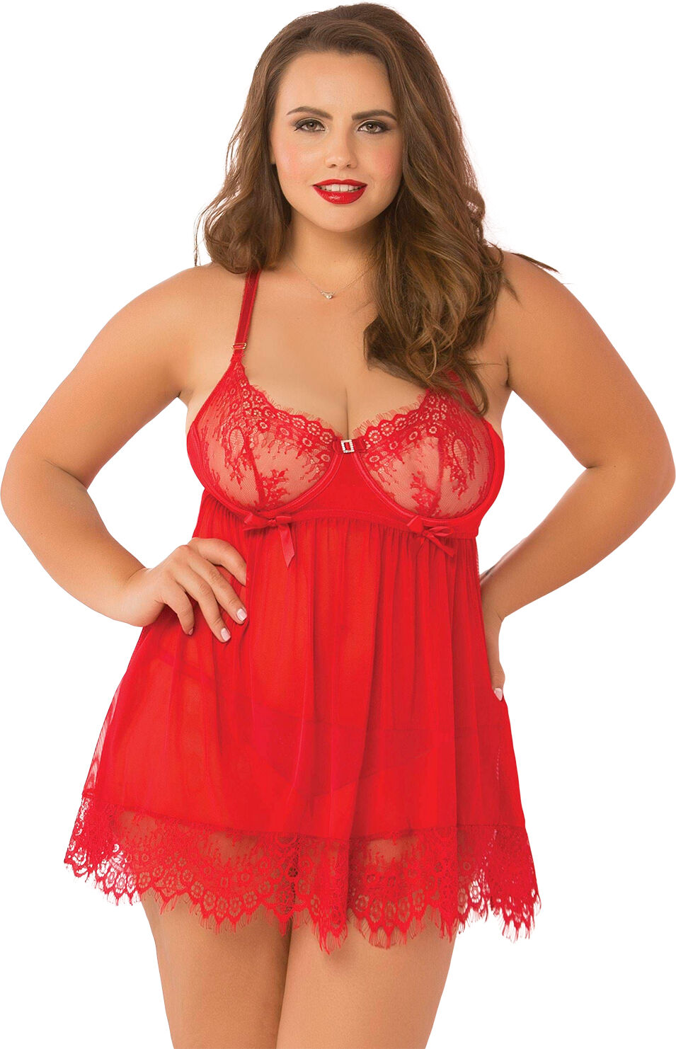 Seven til Midnight High Bed of Roses babydollsett plus size