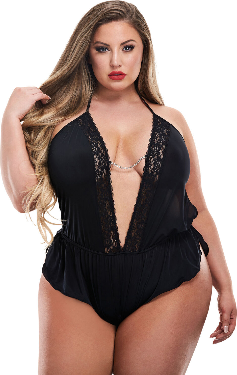 Baci Sexy Satin Teddy Plus Size