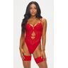 Ann Summers Icon Padded Body z Koronką - Czerwony