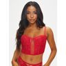 Ann Summers Icon Non Pad Gorsetowe Bustier w Kratę - Czerwony