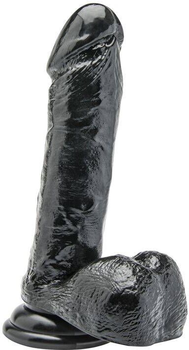 Get Real by ToyJoy Klasyczne Dildo z Jądrami Get Real 18cm Czarny   100% DYSKRECJI   BEZPIECZNE ZAKUPY