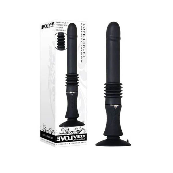 Evolved 11 Inches Evolved Love Thrust Rechargeable Thrusting Vibrator Black