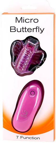 Seven Creations Micro Butterfly Purple Vibrating Strap On And Clit Stimulator