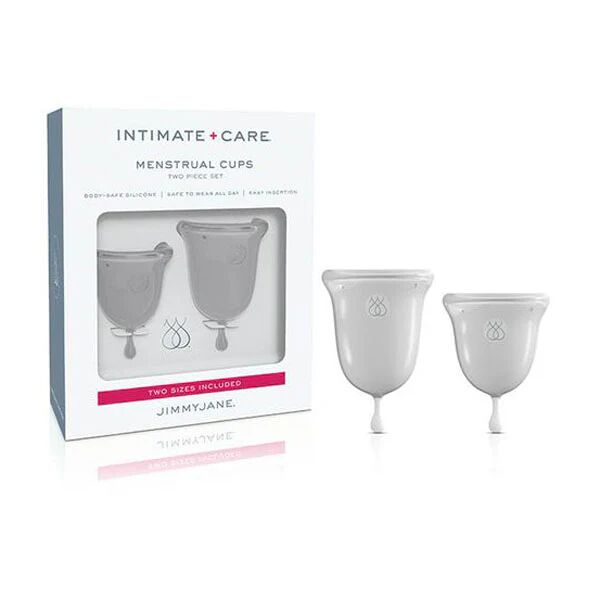 Pipedream 2 Pieces Set Jimmyjane Intimate Care Menstrual Cups Clear