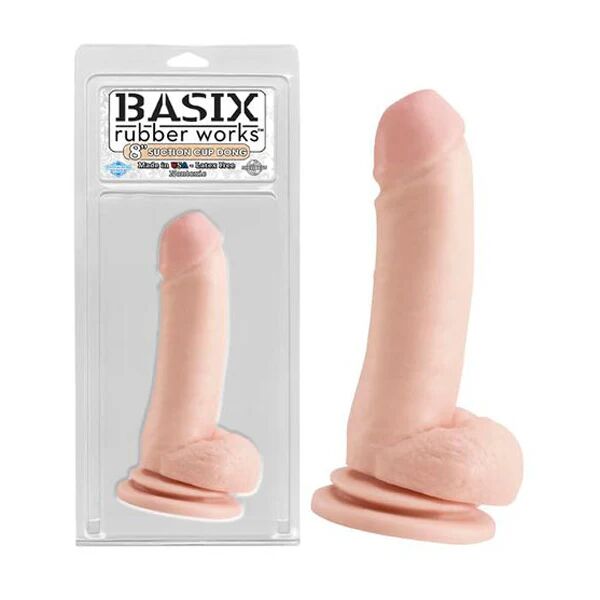 Pipedream 8 Inches Basix Rubber Works Suction Cup Dong Flesh