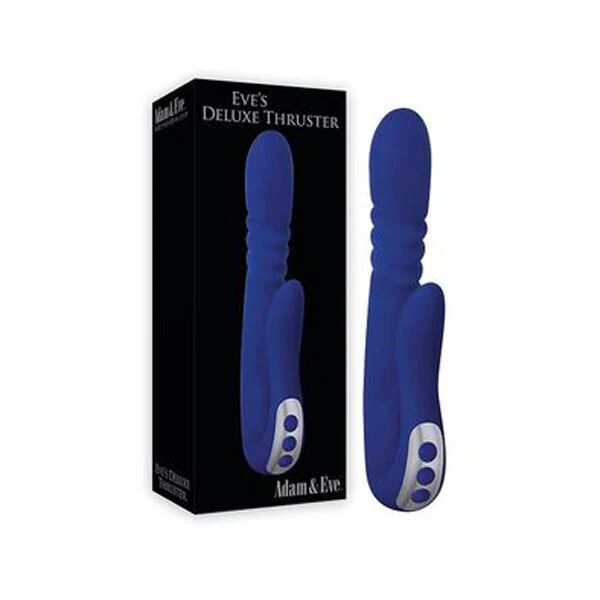 Adam & Eve 9 Inches Adam And Eve Deluxe Thrusting Rabbit Vibrator Blue