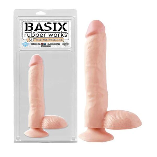 Pipedream 9 Inches Basix Rubber Works Dong With Suction Cup Flesh