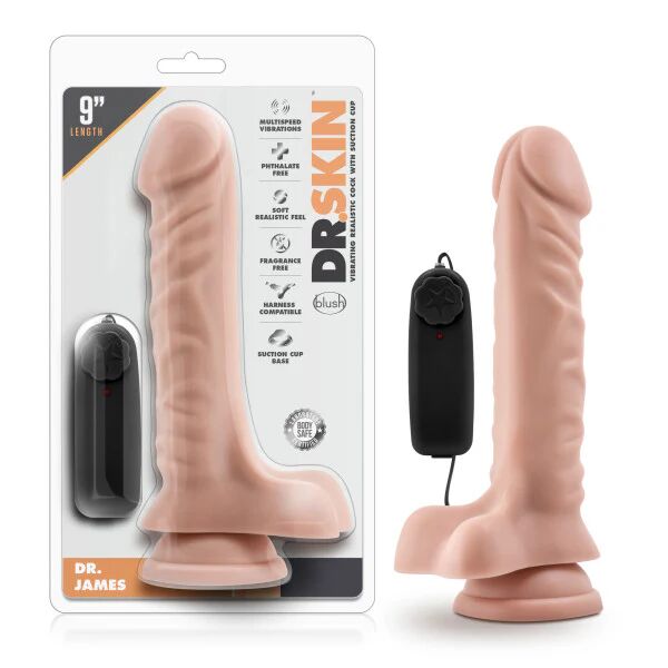 Dr Skin Dr James Flesh 9 Inch Vibrating Dong