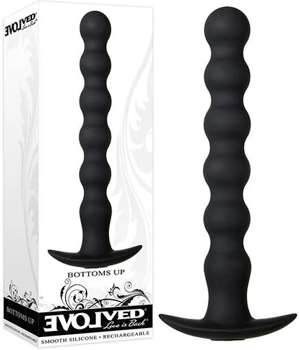 Evolved Bottoms Up - Black 19.7 cm (7.75") USB Rechargeable Vibrating Anal Beads