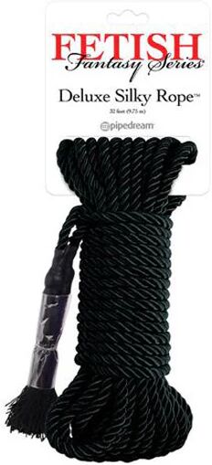 Pipedream Fetish Fantasy Series Deluxe Silky Bondage Rope Black Bondage Rope