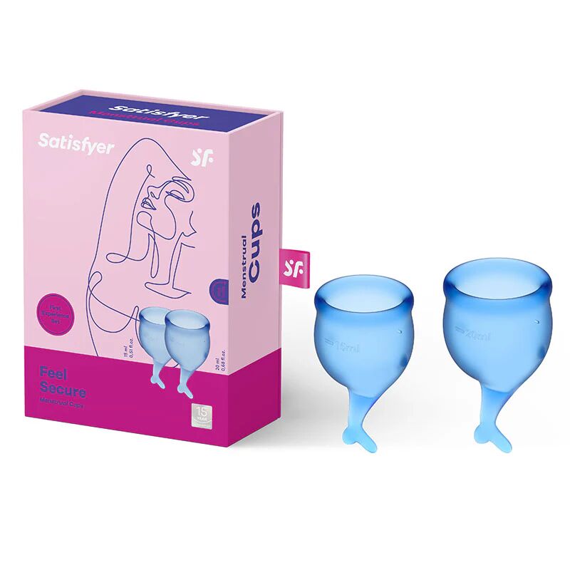 Satisfyer Feel Secure - Dark Blue Silicone Menstrual Cups - Set of 2