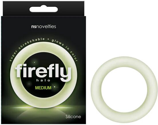 NS Novelties 55 Mm Firefly Halo Glow In Dark Clear Medium Cock Ring