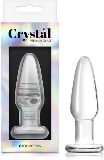 NS Novelties Crystal Tapered Plug - Clear Glass Small 8.4 cm Butt Plug