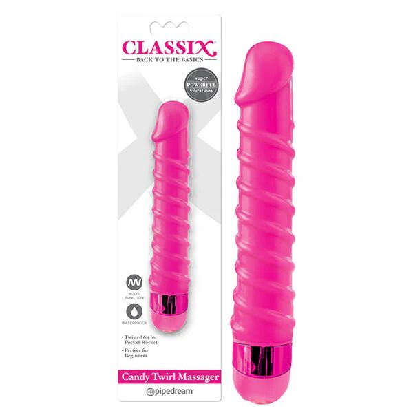 Pipedream Classix Candy Twirl Pink Vibrator