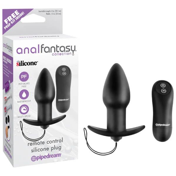 Unbranded Collection Remote Control Silicone Black Vibrating Butt Plug