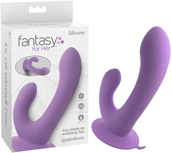 Pipedream Fantasy Purple Usb Rechargable Rabbit Vibrator With Suction Base