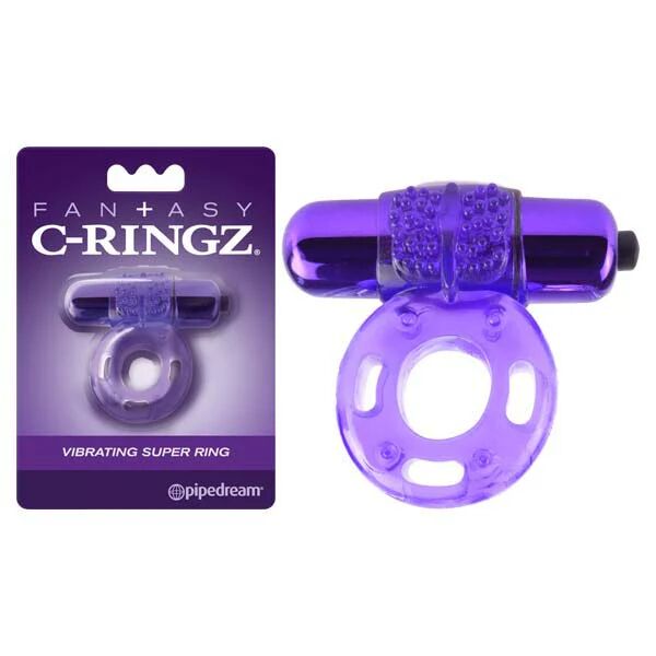 Pipedream Fantasy C-Ringz Vibrating Super Ring - Purple Vibrating Cock Ring