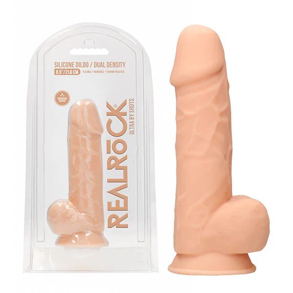 Unbranded RealRock Ultra - 8.5" Silicone Dildo With Balls - Flesh 21.6 cm Dong