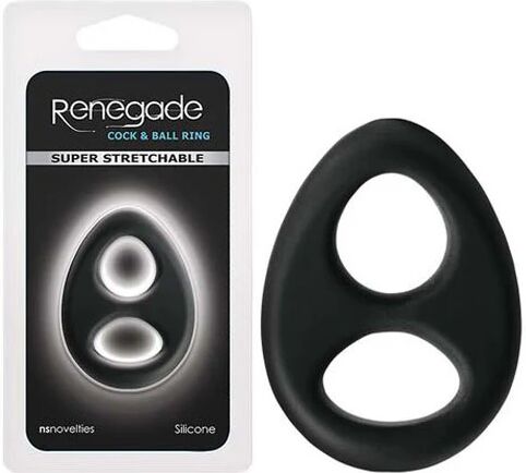 NS Novelties Renegade Romeo Soft Ring Cock And Balls Black