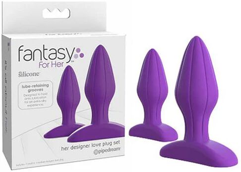 Pipedream Set Of 2 Sizes Fantasy For Her Designer Love Butt Plug Set Purple