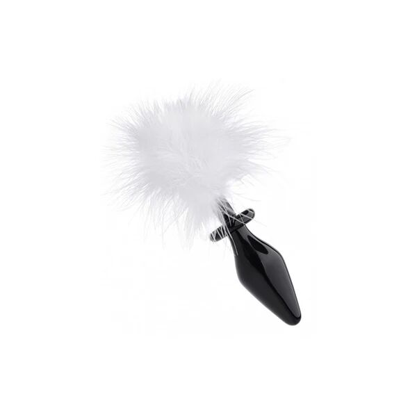 Tailz White Fluffer Bunny Tail Glass Anal Plug