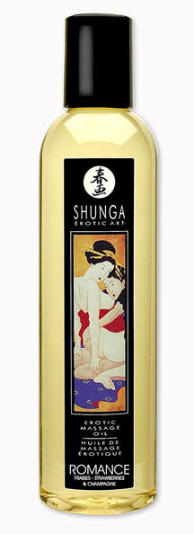 Shunga Huile de Massage Erotique Romance Vin Pétillant Fraise 240ml