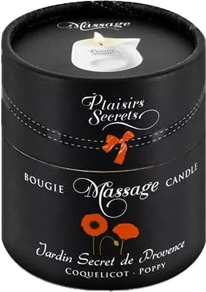 Plaisirs Secrets Bougie Massage Coquelicot 80ml