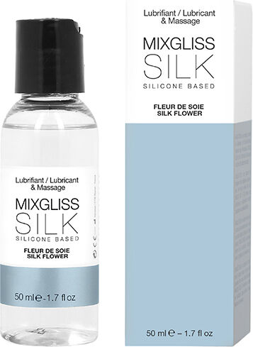 Mixgliss 2 en 1 Lubrifiant et Massage Silicone Silk Fleur de Soie 50ml