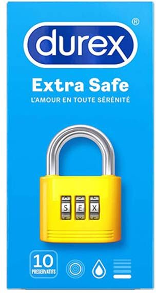 Durex Extra Safe 10 préservatifs extra lubrifiés