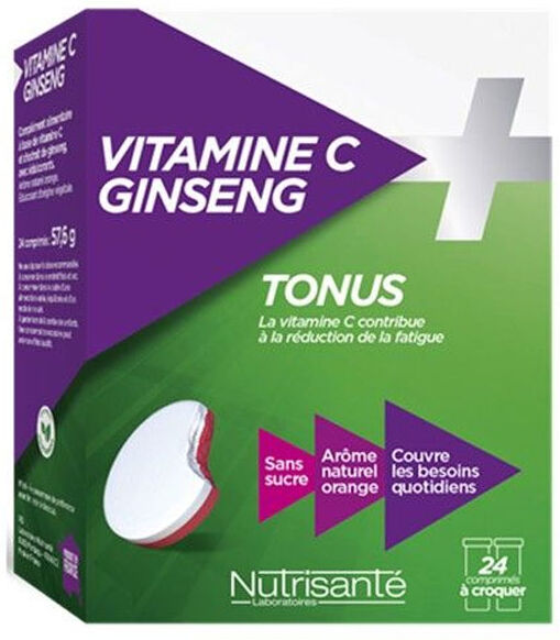 Nutrisanté Vitamine C + Ginseng 24 comprimés à croquer