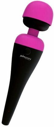 Wand Massager BMS FACTORY "Palm Power" Vibratoren schwarz (schwarz, pink) Klassische Vibratoren recharge, Austauschbarer Aufsatz