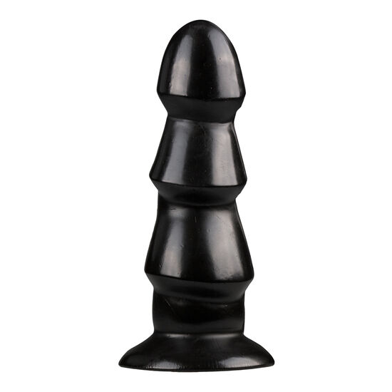 All Black Analdildo mit Rippen