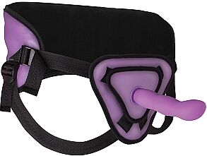 Ouch! Deluxe Silicone Strap On - 8 Inch (Purple)