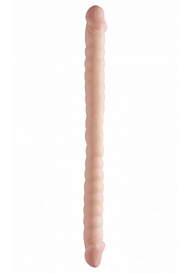 Pipedream Basix Ribbed Double Dong 18" (Flesh)
