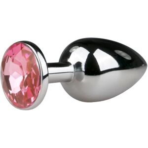 EasyToys: Metal Butt Plug No. 1 with Crystal Rosa, Silver