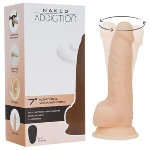 Naked Addiction Realistic Rotating Dildo With Remote Control - 18 cm