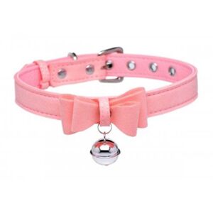 Master Series Golden Kitty Collar With Cat Bell - Pink