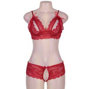 Ohyeah Cranberry And Lace Bra set - One Size