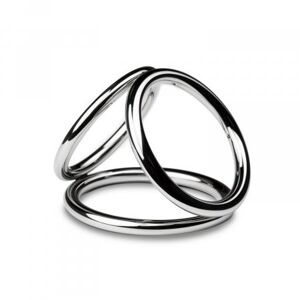 Sinner Gear Unbendable Sinner - Triad Chamber Metal Cock and Ball Ring - Medium