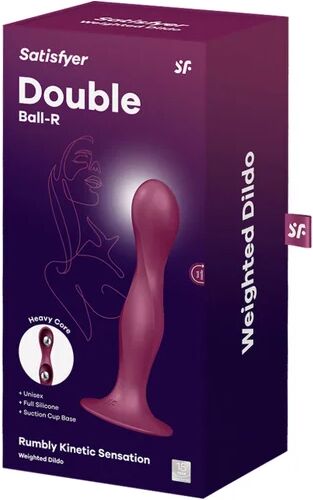 SATISFYER Double Ball-R Rumbly Kinetic Sensattion Dildo Rojo 1ud