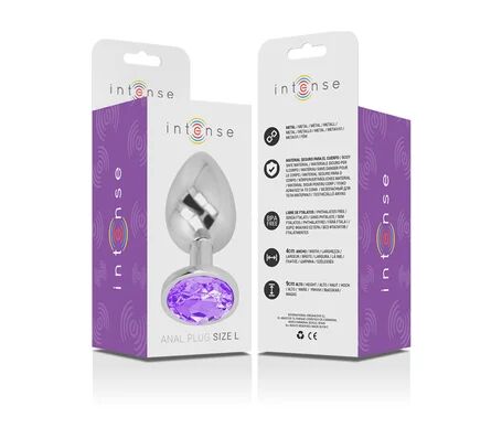 INTENSE Plug Anal Metal con Cristal Violeta Talla L 1ud